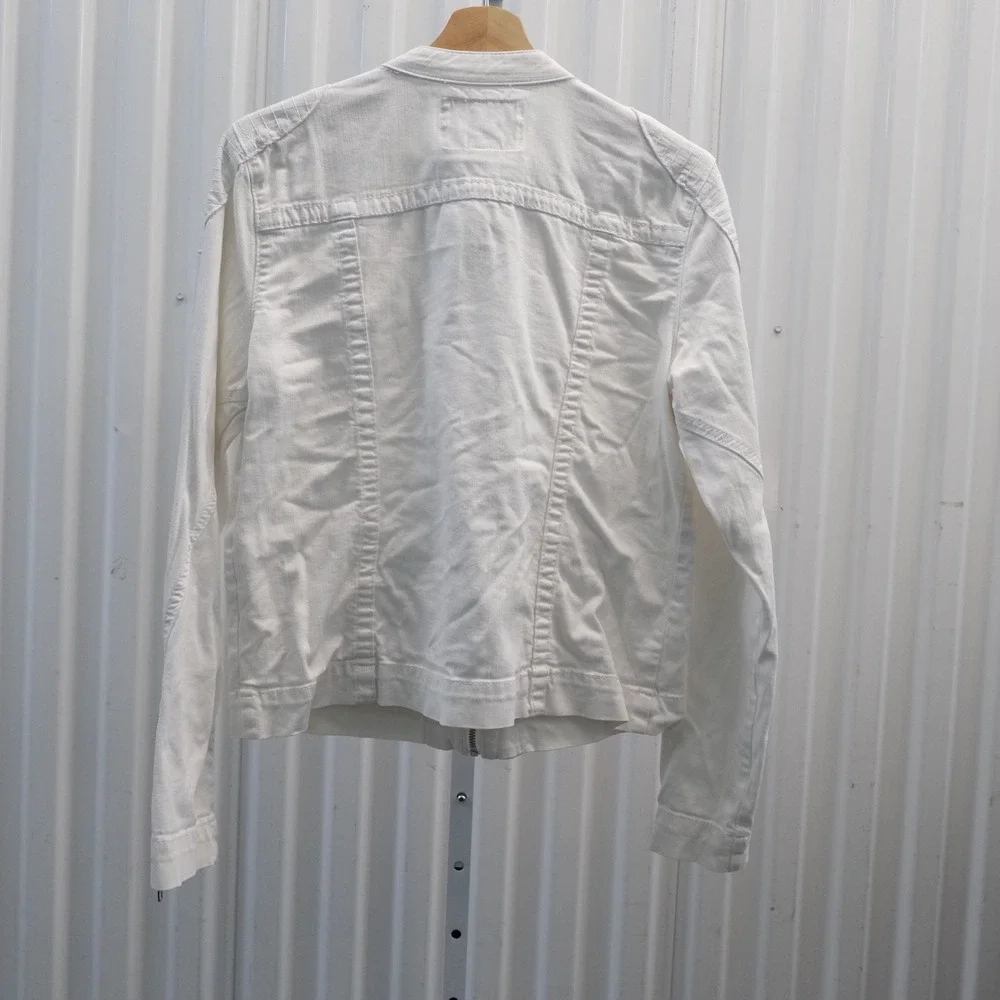 True Religion Moto Denim Jacket Kids‎ XL White Full-Zip Biker